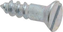 Value Collection - #8, 5/8" OAL, Slotted Drive, Flat Head Wood Screw - Zinc Plated Steel, Grade 2 - Americas Industrial Supply