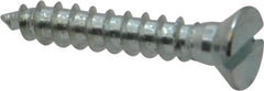 Value Collection - #8, 1" OAL, Slotted Drive, Flat Head Wood Screw - Zinc Plated Steel, Grade 2 - Americas Industrial Supply