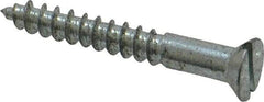 Value Collection - #8, 1-1/4" OAL, Slotted Drive, Flat Head Wood Screw - Zinc Plated Steel, Grade 2 - Americas Industrial Supply