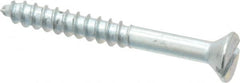 Value Collection - #8, 1-1/2" OAL, Slotted Drive, Flat Head Wood Screw - Zinc Plated Steel, Grade 2 - Americas Industrial Supply