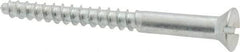 Value Collection - #8, 1-3/4" OAL, Slotted Drive, Flat Head Wood Screw - Zinc Plated Steel, Grade 2 - Americas Industrial Supply