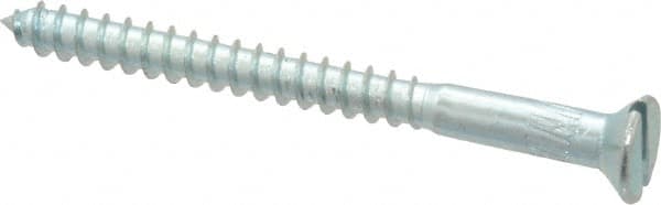 Value Collection - #8, 2" OAL, Slotted Drive, Flat Head Wood Screw - Zinc Plated Steel, Grade 2 - Americas Industrial Supply