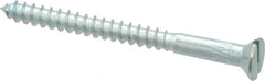 Value Collection - #8, 2" OAL, Slotted Drive, Flat Head Wood Screw - Zinc Plated Steel, Grade 2 - Americas Industrial Supply