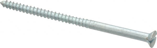 Value Collection - #8, 3" OAL, Slotted Drive, Flat Head Wood Screw - Zinc Plated Steel, Grade 2 - Americas Industrial Supply