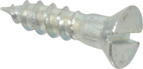 Value Collection - #9, 3/4" OAL, Slotted Drive, Flat Head Wood Screw - Zinc Plated Steel, Grade 2 - Americas Industrial Supply