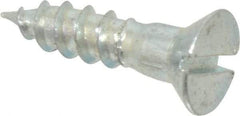 Value Collection - #9, 3/4" OAL, Slotted Drive, Flat Head Wood Screw - Zinc Plated Steel, Grade 2 - Americas Industrial Supply