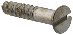 Value Collection - #9, 1" OAL, Slotted Drive, Flat Head Wood Screw - Zinc Plated Steel, Grade 2 - Americas Industrial Supply