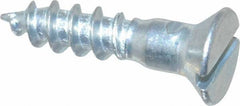 Value Collection - #10, 7/8" OAL, Slotted Drive, Flat Head Wood Screw - Zinc Plated Steel, Grade 2 - Americas Industrial Supply