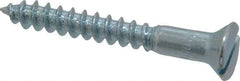 Value Collection - #10, 1-1/2" OAL, Slotted Drive, Flat Head Wood Screw - Zinc Plated Steel, Grade 2 - Americas Industrial Supply