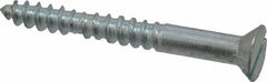 Value Collection - #10, 1-3/4" OAL, Slotted Drive, Flat Head Wood Screw - Zinc Plated Steel, Grade 2 - Americas Industrial Supply