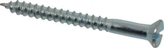 Value Collection - #10, 2" OAL, Slotted Drive, Flat Head Wood Screw - Zinc Plated Steel, Grade 2 - Americas Industrial Supply