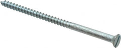 Value Collection - #10, 3-1/2" OAL, Slotted Drive, Flat Head Wood Screw - Zinc Plated Steel, Grade 2 - Americas Industrial Supply