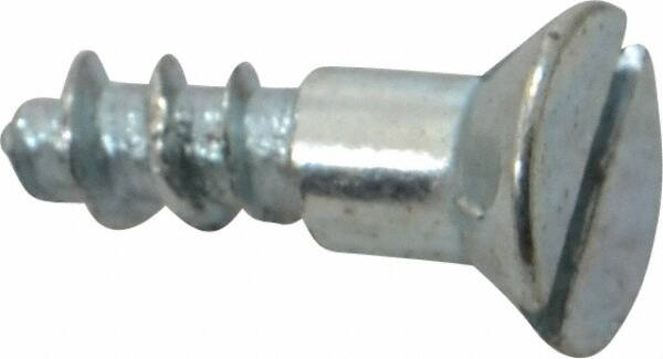 Value Collection - #12, 3/4" OAL, Slotted Drive, Flat Head Wood Screw - Zinc Plated Steel, Grade 2 - Americas Industrial Supply