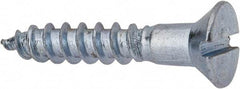 Value Collection - #12, 1-1/4" OAL, Slotted Drive, Flat Head Wood Screw - Zinc Plated Steel, Grade 2 - Americas Industrial Supply