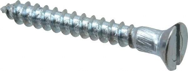 Value Collection - #12, 1-3/4" OAL, Slotted Drive, Flat Head Wood Screw - Zinc Plated Steel, Grade 2 - Americas Industrial Supply