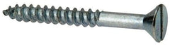 Value Collection - #12, 2" OAL, Slotted Drive, Flat Head Wood Screw - Zinc Plated Steel, Grade 2 - Americas Industrial Supply