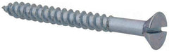 Value Collection - #12, 2-1/4" OAL, Slotted Drive, Flat Head Wood Screw - Zinc Plated Steel, Grade 2 - Americas Industrial Supply