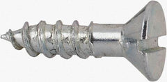 Value Collection - #14, 1" OAL, Slotted Drive, Flat Head Wood Screw - Zinc Plated Steel, Grade 2 - Americas Industrial Supply