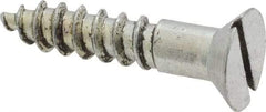Value Collection - #14, 1-1/4" OAL, Slotted Drive, Flat Head Wood Screw - Zinc Plated Steel, Grade 2 - Americas Industrial Supply