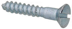 Value Collection - #14, 1-1/2" OAL, Slotted Drive, Flat Head Wood Screw - Zinc Plated Steel, Grade 2 - Americas Industrial Supply