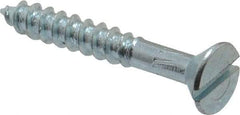 Value Collection - #14, 1-3/4" OAL, Slotted Drive, Flat Head Wood Screw - Zinc Plated Steel, Grade 2 - Americas Industrial Supply