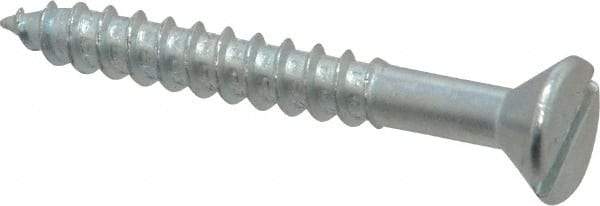 Value Collection - #14, 2" OAL, Slotted Drive, Flat Head Wood Screw - Zinc Plated Steel, Grade 2 - Americas Industrial Supply