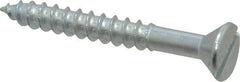 Value Collection - #14, 2" OAL, Slotted Drive, Flat Head Wood Screw - Zinc Plated Steel, Grade 2 - Americas Industrial Supply
