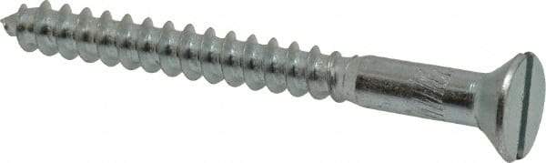 Value Collection - #14, 2-1/2" OAL, Slotted Drive, Flat Head Wood Screw - Zinc Plated Steel, Grade 2 - Americas Industrial Supply