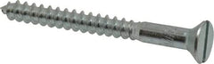 Value Collection - #14, 2-1/2" OAL, Slotted Drive, Flat Head Wood Screw - Zinc Plated Steel, Grade 2 - Americas Industrial Supply
