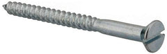Value Collection - #14, 3" OAL, Slotted Drive, Flat Head Wood Screw - Zinc Plated Steel, Grade 2 - Americas Industrial Supply