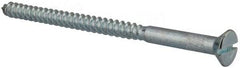 Value Collection - #14, 4" OAL, Slotted Drive, Flat Head Wood Screw - Zinc Plated Steel, Grade 2 - Americas Industrial Supply