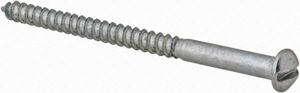 Value Collection - #6, 2" Length Under Head, Slotted Drive, Round Head Wood Screw - Zinc Plated Steel, Grade 2 - Americas Industrial Supply