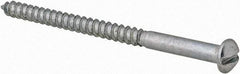Value Collection - #6, 2" Length Under Head, Slotted Drive, Round Head Wood Screw - Zinc Plated Steel, Grade 2 - Americas Industrial Supply