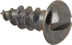 Value Collection - #10, 1/2" Length Under Head, Slotted Drive, Round Head Wood Screw - Zinc Plated Steel, Grade 2 - Americas Industrial Supply