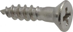 Value Collection - #4, 1/2" OAL, Phillips Drive, Flat Head Wood Screw - Stainless Steel, Grade 18-8 - Americas Industrial Supply