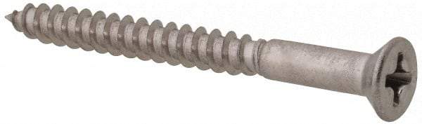 Value Collection - #6, 1-1/2" OAL, Phillips Drive, Flat Head Wood Screw - Stainless Steel, Grade 18-8 - Americas Industrial Supply