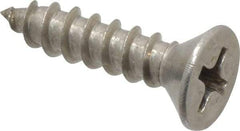 Value Collection - #8, 3/4" OAL, Phillips Drive, Flat Head Wood Screw - Stainless Steel, Grade 18-8 - Americas Industrial Supply