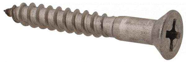 Value Collection - #8, 1-1/4" OAL, Phillips Drive, Flat Head Wood Screw - Stainless Steel, Grade 18-8 - Americas Industrial Supply