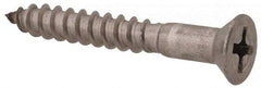Value Collection - #8, 1-1/4" OAL, Phillips Drive, Flat Head Wood Screw - Stainless Steel, Grade 18-8 - Americas Industrial Supply
