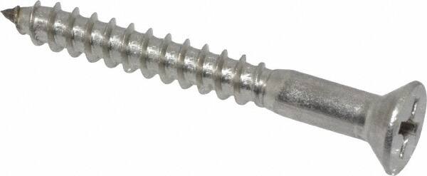 Value Collection - #8, 1-1/2" OAL, Phillips Drive, Flat Head Wood Screw - Stainless Steel, Grade 18-8 - Americas Industrial Supply