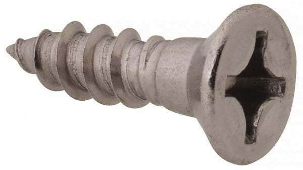 Value Collection - #10, 3/4" OAL, Phillips Drive, Flat Head Wood Screw - Stainless Steel, Grade 18-8 - Americas Industrial Supply