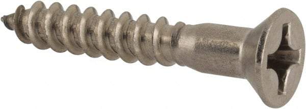 Value Collection - #10, 1-1/4" OAL, Phillips Drive, Flat Head Wood Screw - Stainless Steel, Grade 18-8 - Americas Industrial Supply