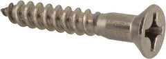 Value Collection - #10, 1-1/4" OAL, Phillips Drive, Flat Head Wood Screw - Stainless Steel, Grade 18-8 - Americas Industrial Supply