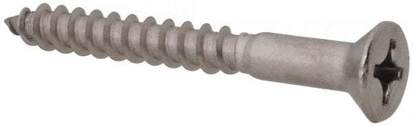 Value Collection - #10, 1-3/4" OAL, Phillips Drive, Flat Head Wood Screw - Stainless Steel, Grade 18-8 - Americas Industrial Supply