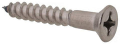 Value Collection - #12, 1-1/2" OAL, Phillips Drive, Flat Head Wood Screw - Stainless Steel, Grade 18-8 - Americas Industrial Supply