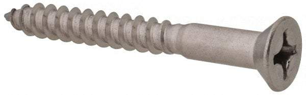 Value Collection - #12, 2" OAL, Phillips Drive, Flat Head Wood Screw - Stainless Steel, Grade 18-8 - Americas Industrial Supply