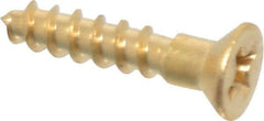 Value Collection - #3, 1/2" OAL, Phillips Drive, Flat Head Wood Screw - Brass - Americas Industrial Supply