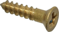 Value Collection - #4, 1/2" OAL, Phillips Drive, Flat Head Wood Screw - ASME B18.6.1, Brass - Americas Industrial Supply