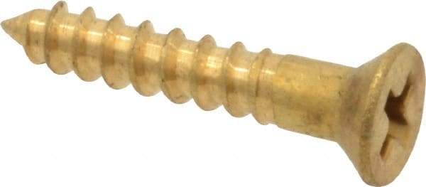 Value Collection - #4, 5/8" OAL, Phillips Drive, Flat Head Wood Screw - ASME B18.6.1, Brass - Americas Industrial Supply