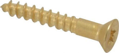Value Collection - #4, 3/4" OAL, Phillips Drive, Flat Head Wood Screw - ASME B18.6.1, Brass - Americas Industrial Supply